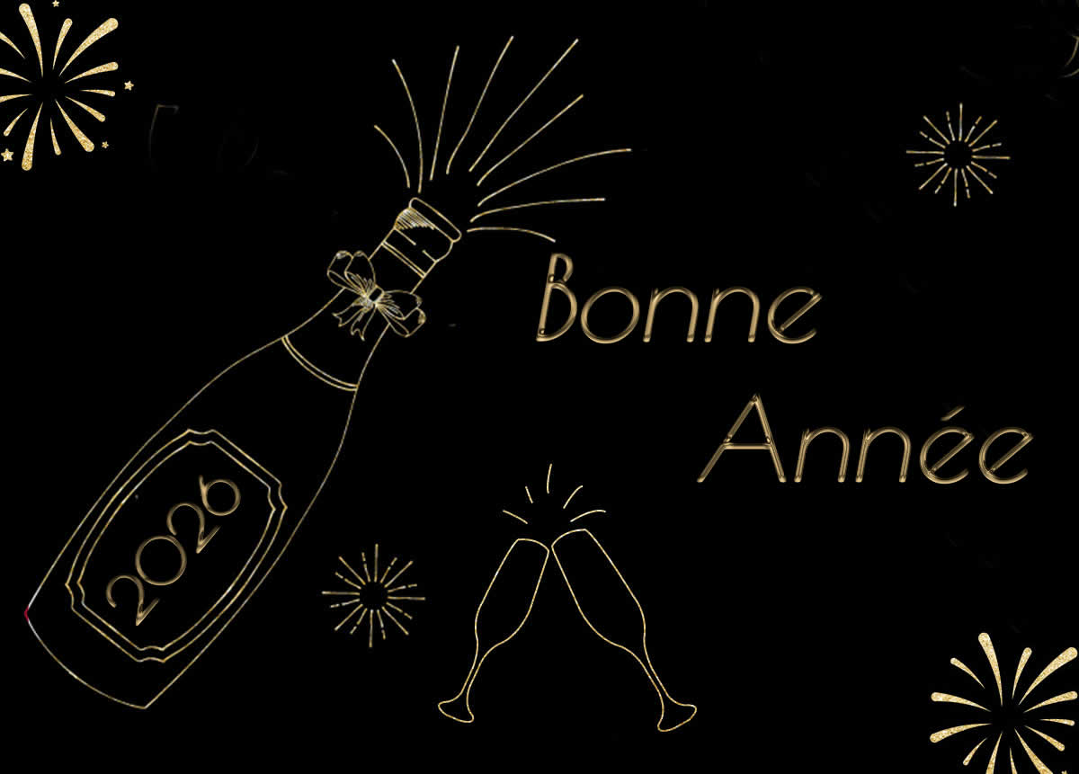 Carte de Voeux: 2026 golden champagne